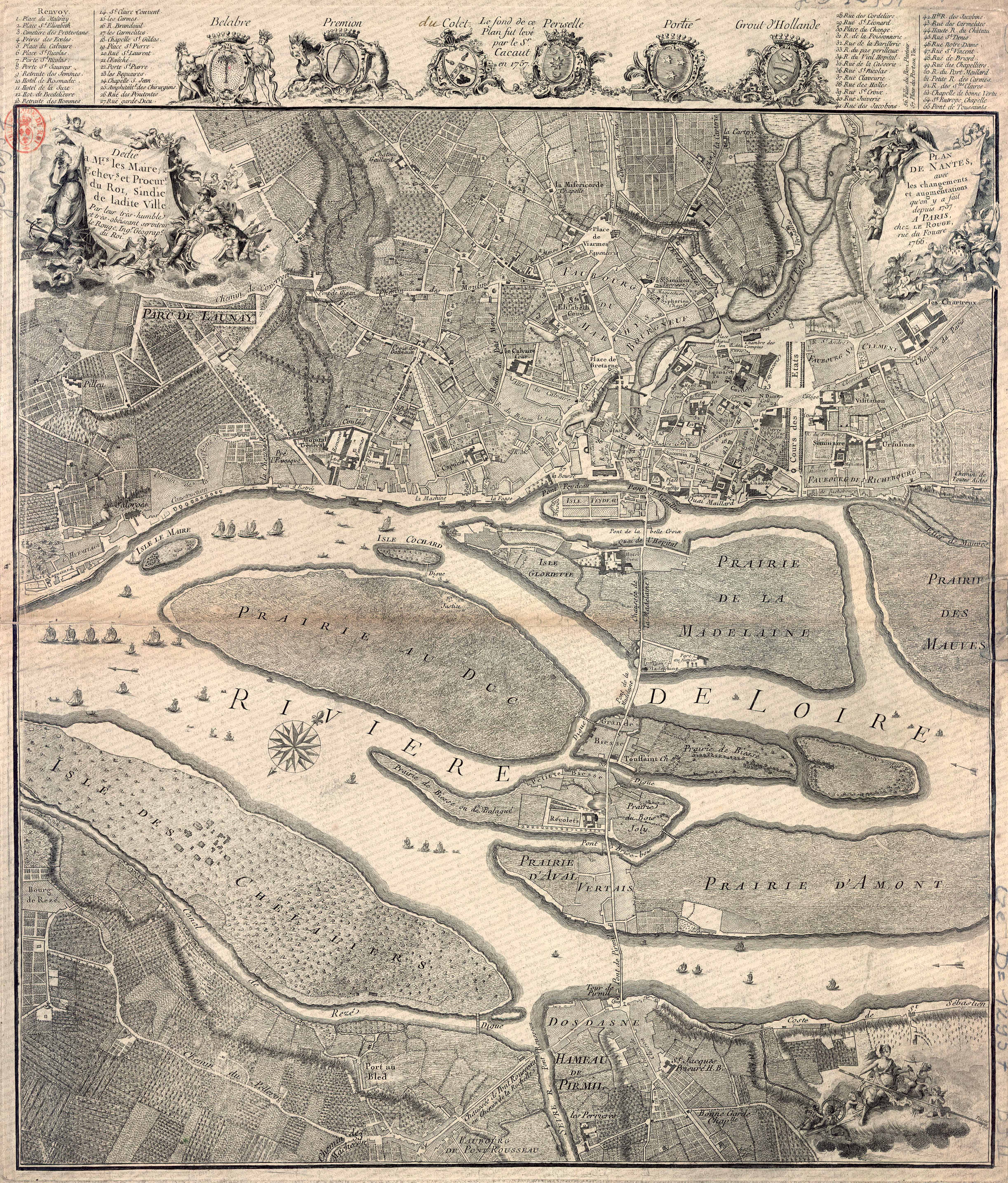 nantes plan de nantes par cacault de 1758