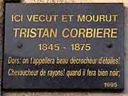 plaque commemorative tristan corbiere morlaix